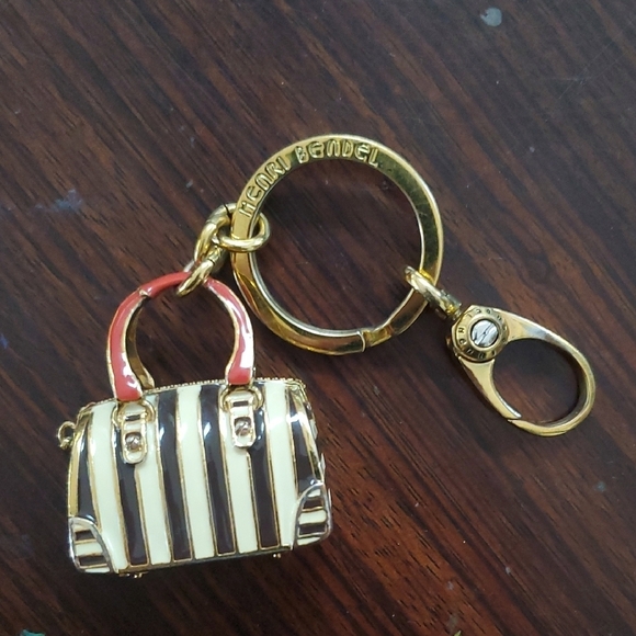 henri bendel Accessories - Henri Bendel striped Speedy satchel key fob